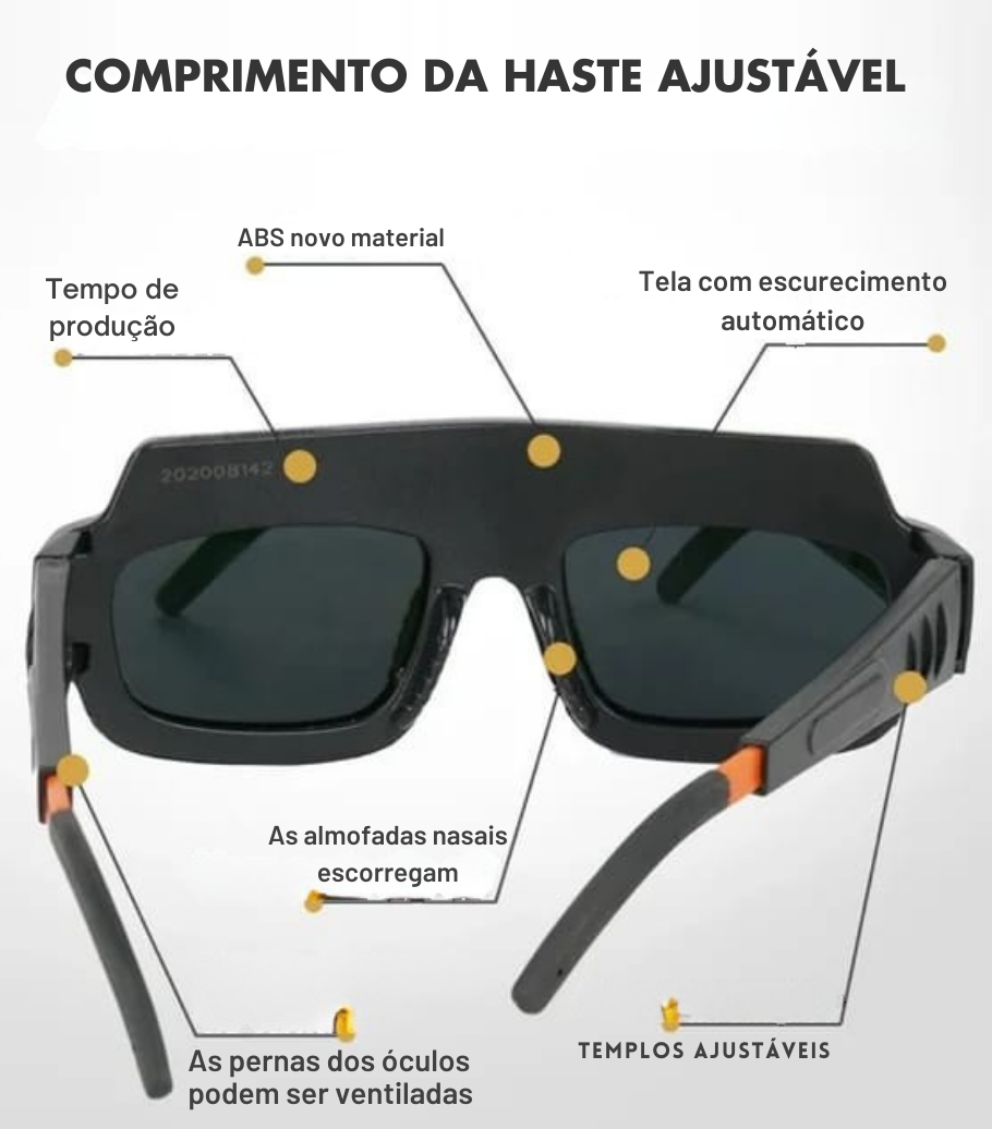 AutoShade Pro – Óculos de Soldagem com Escurecimento Automático Solar