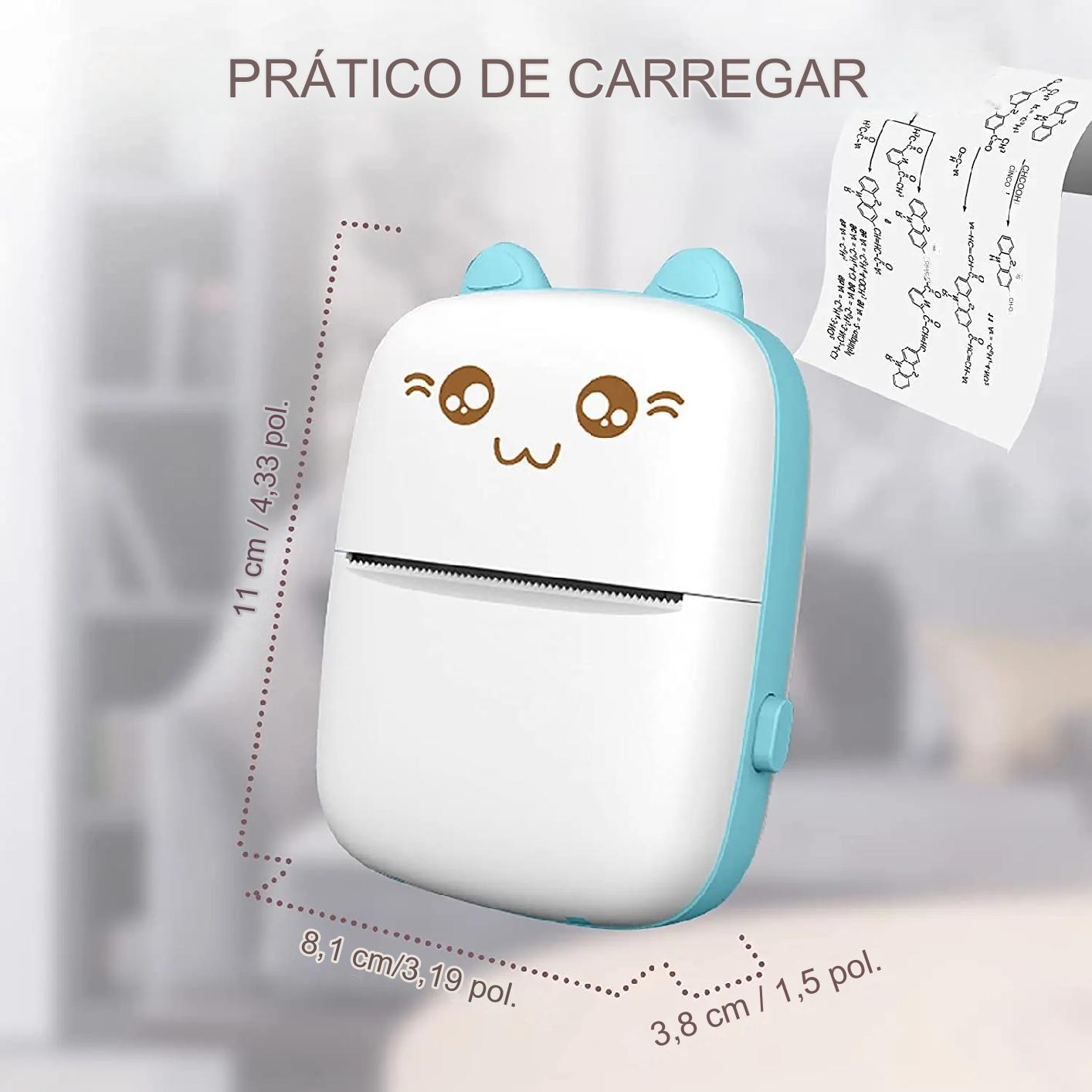 Mini Impressora Portátil Sem Fio Bluetooth: Imprima a Qualquer Momento e em Qualquer Lugar!