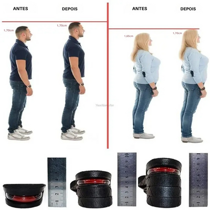 LiftStep – Palmilhas Ajustáveis de Elevação e Conforto