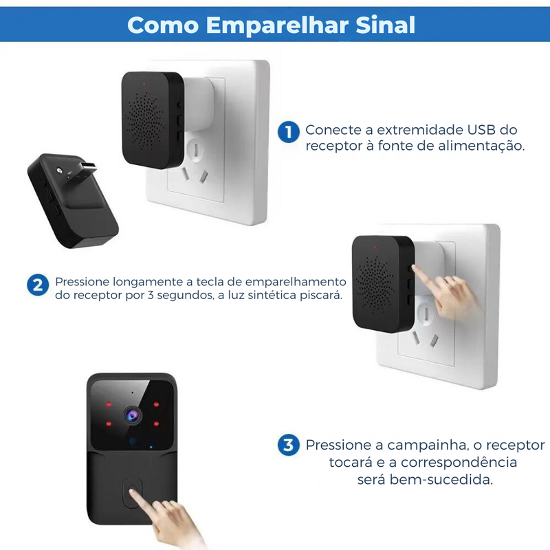 Campainha Smart com Câmera e Áudio Bidirecional