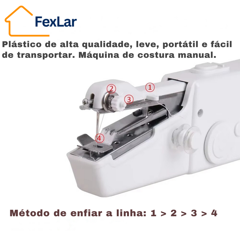 Máquina de Costura Portátil Compacta - Ideal para Reparos Rápidos e Alterações