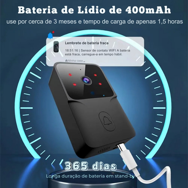 Campainha Smart com Câmera e Áudio Bidirecional