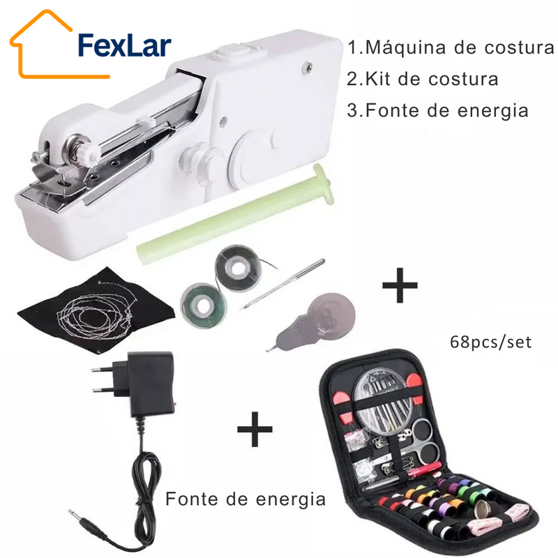 Máquina de Costura Portátil Compacta - Ideal para Reparos Rápidos e Alterações