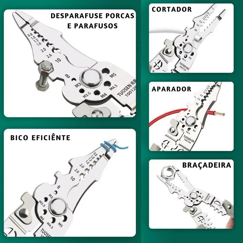 Alicate Profissional para Decapagem e Corte de Cabos