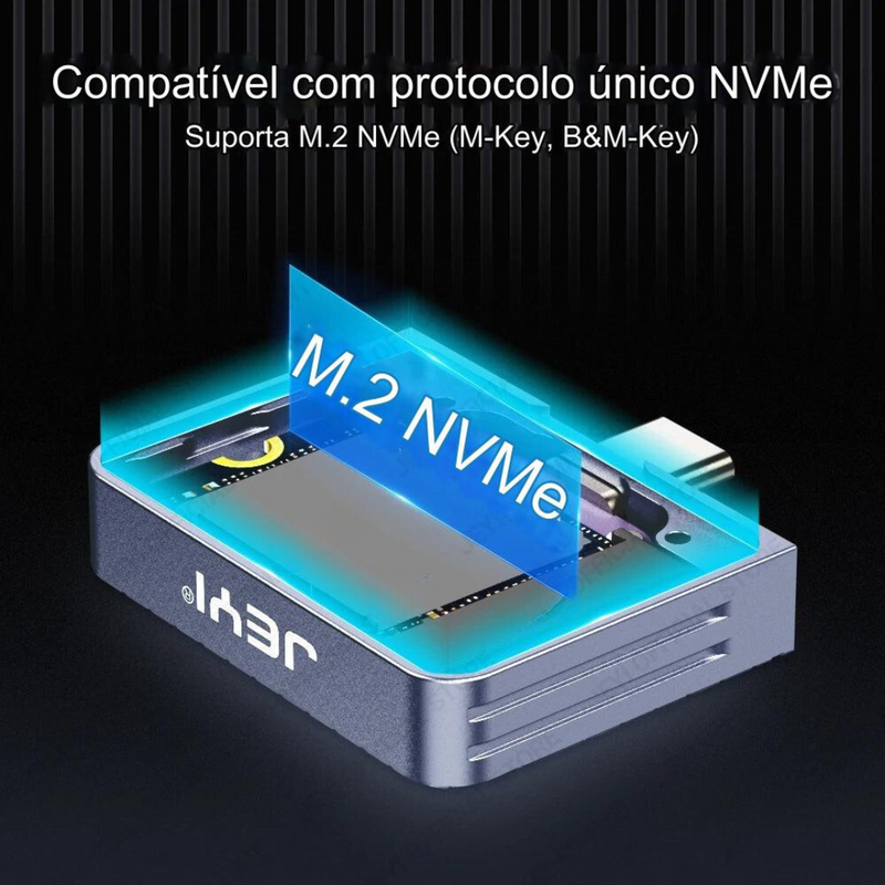 Jeyi 2230 M.2 NVMe Enclosure – Alta Velocidade USB 3.2 e Proteção em Alumínio