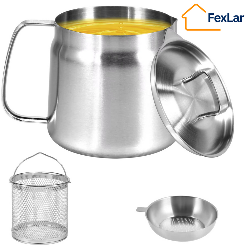 Fritador com Filtro de Óleo Inox – Ideal para Frituras e Armazenamento