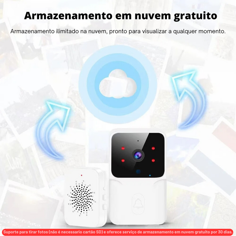 Campainha Smart com Câmera e Áudio Bidirecional