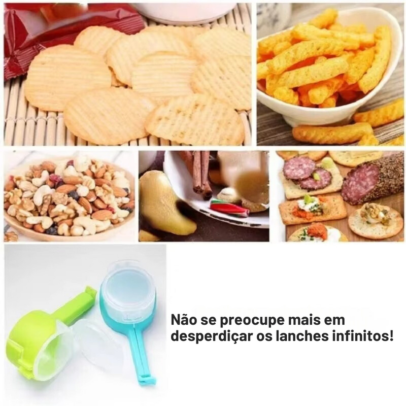 Kit Clipes de Vedação para Alimentos - Reutilizáveis com Bico Devolução