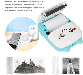 Mini Impressora Portátil Sem Fio Bluetooth: Imprima a Qualquer Momento e em Qualquer Lugar!