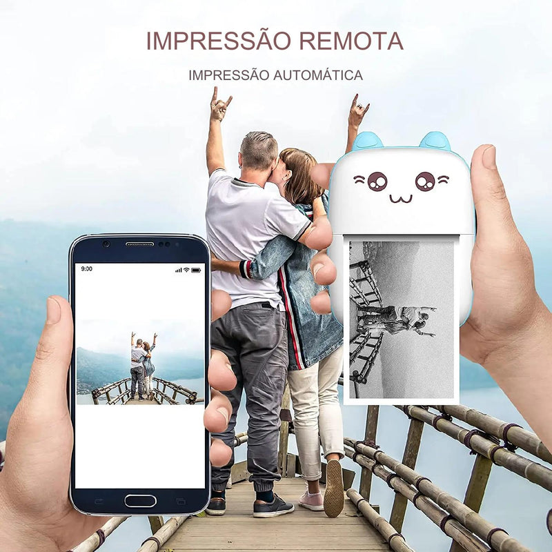 Mini Impressora Portátil Sem Fio Bluetooth: Imprima a Qualquer Momento e em Qualquer Lugar!