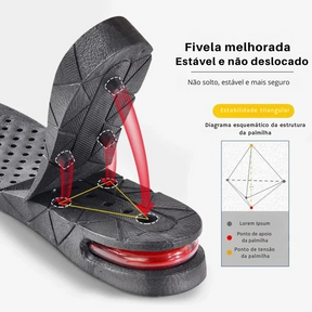 LiftStep – Palmilhas Ajustáveis de Elevação e Conforto