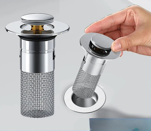 Plug de Aço Inoxidável FexLar para Pia – Vedação de Pressão e Proteção Contra Odores