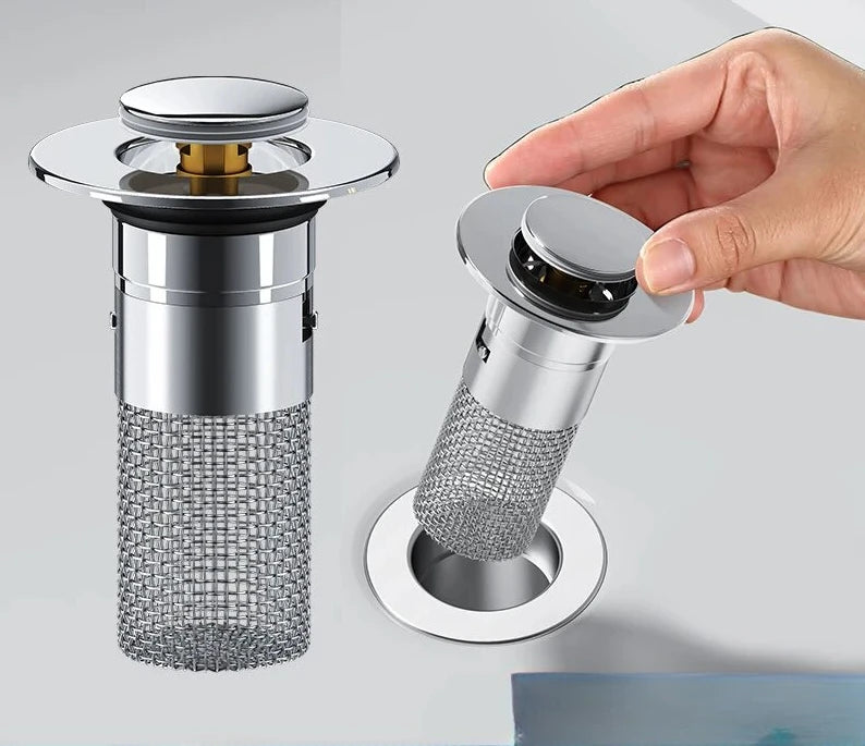 Plug de Aço Inoxidável FexLar para Pia – Vedação de Pressão e Proteção Contra Odores