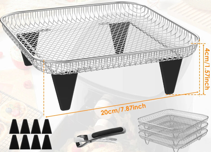 Rack de Air Fryer FexLar 3 Camadas – Máxima Capacidade e Versatilidade