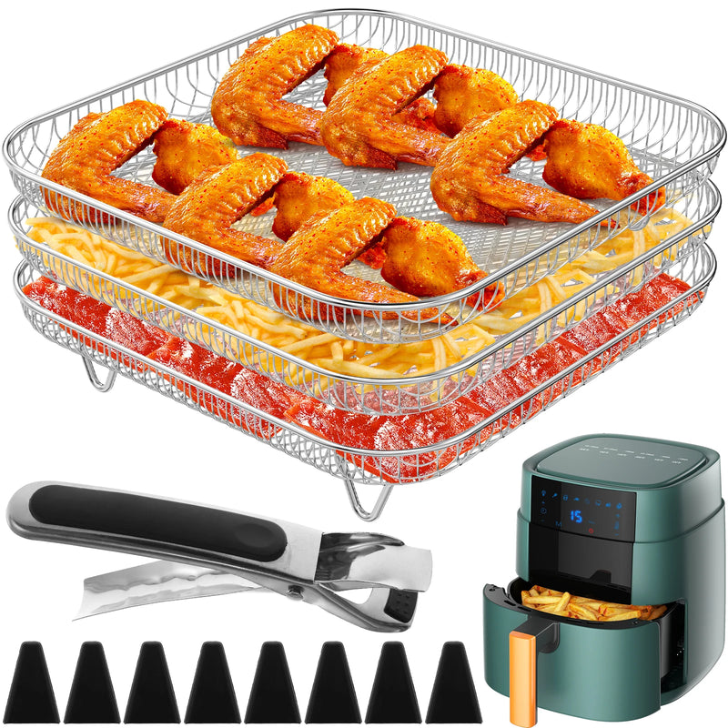 Rack de Air Fryer FexLar 3 Camadas – Máxima Capacidade e Versatilidade