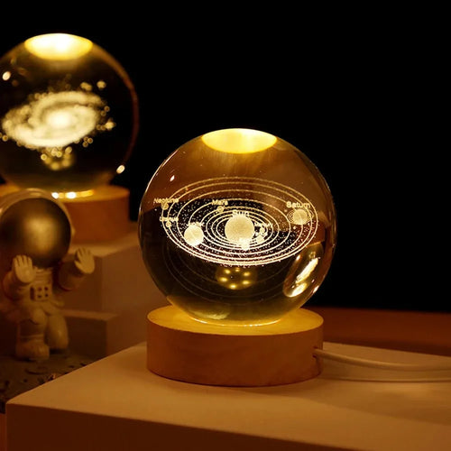 LuminousGalaxy Ball - Lâmpada de bola de cristal 3D