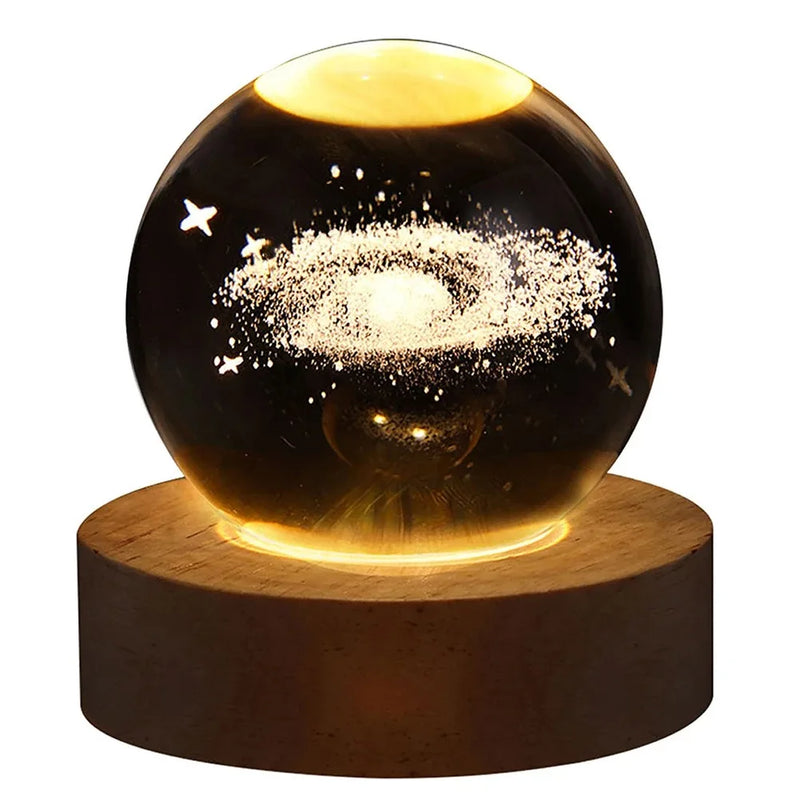 LuminousGalaxy Ball - Lâmpada de bola de cristal 3D