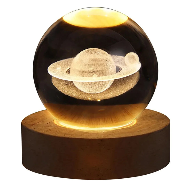 LuminousGalaxy Ball - Lâmpada de bola de cristal 3D