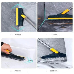 Escova de Piso Multifunções - Esfregue e Raspe com Facilidade!