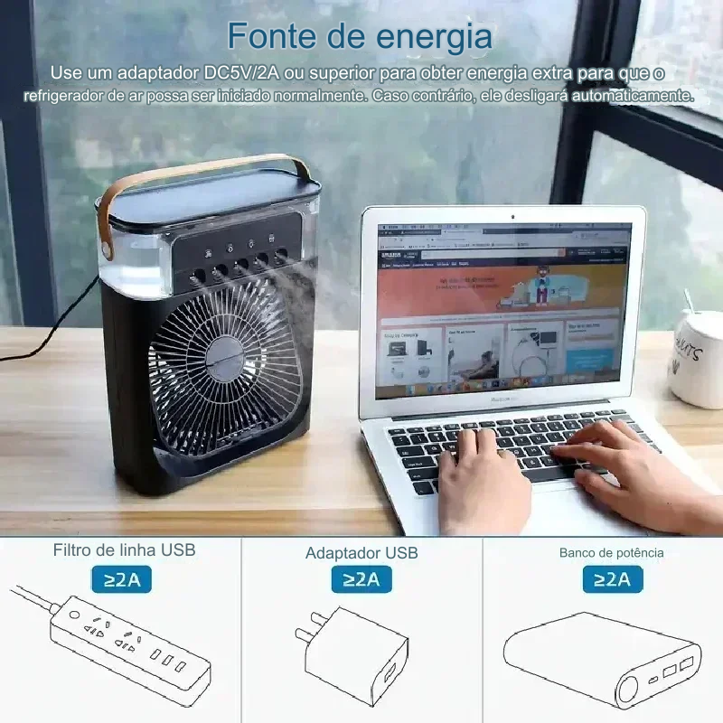 ClimaFlex Multi-Function Ar Condicionado doméstico pequeno Umidificador portátil