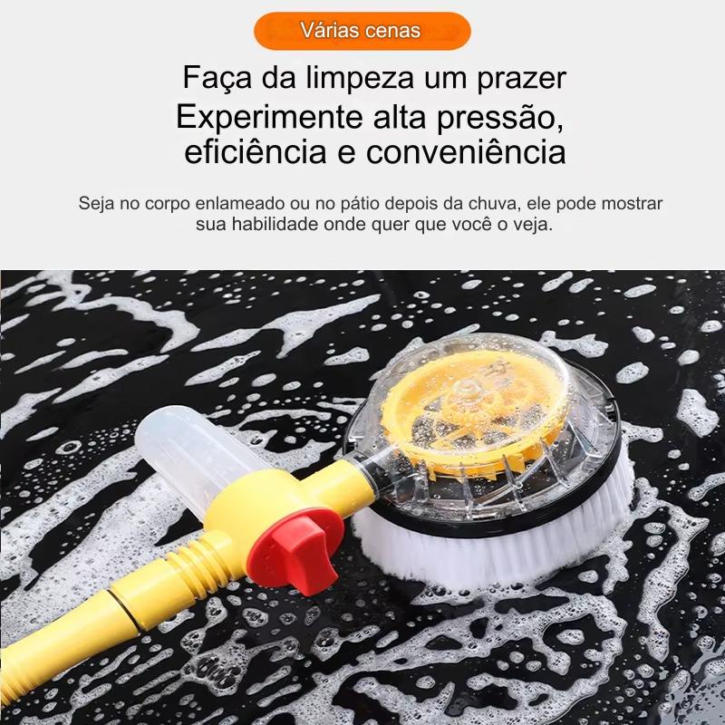 Escova de Limpeza Rotativa Airaj – Escova de Lavagem Automática com Cabo Longo e Espuma de Alta Performance