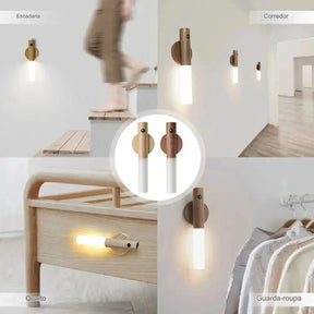 Luz Noturna com Sensor de Movimento e Ajuste de Cor – Recarregável e Portátil