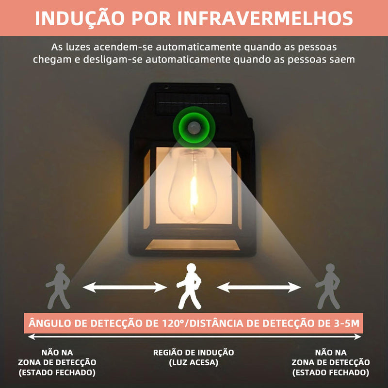 Lâmpada Noturna Solar com Sensor de Movimento